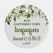 私たちの初めてのクリスマス婚約ペア ガラスオーナメント (裏面)