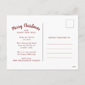 私たちの初めてのクリスマス家族の写真 シーズンポストカード (裏面)