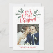 私たちの初めてのクリスマス手入力の新しい写真 シーズンカード (正面)