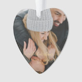 私たちの初めてのクリスマス手書写真 オーナメント (正面)