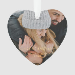 私たちの初めてのクリスマス手書写真 オーナメント