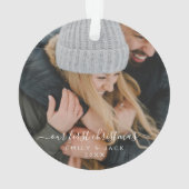 私たちの初めてのクリスマス手書写真 オーナメント (裏面)