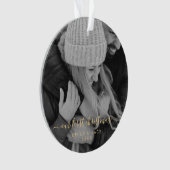 私たちの初めてのクリスマス手書写真 オーナメント (正面)