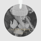 私たちの初めてのクリスマス手書写真 オーナメント (裏面)