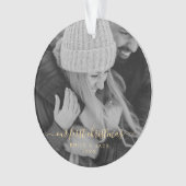 私たちの初めてのクリスマス手書写真 オーナメント (正面)