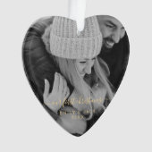 私たちの初めてのクリスマス手書写真 オーナメント (正面)