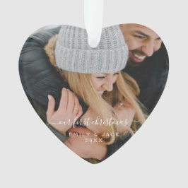 私たちの初めてのクリスマス手書写真 オーナメント