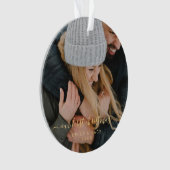 私たちの初めてのクリスマス手書写真 オーナメント (正面)