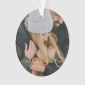 私たちの初めてのクリスマス手書写真 オーナメント (正面)