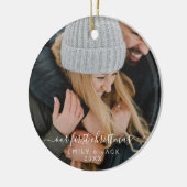 私たちの初めてのクリスマス手書写真 セラミックオーナメント (左)