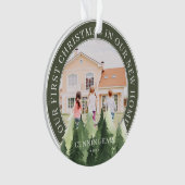 私たちの初めてのクリスマス新しいホームフォトキープサケ オーナメント (正面)