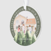 私たちの初めてのクリスマス新しいホームフォトキープサケ オーナメント (正面)