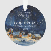 私たちの初めてのクリスマス新しいホームフォトナイト素朴 オーナメント (正面)