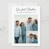 私たちの初めてのクリスマス新着ビーチサンセット3写真 シーズンカード (正面)