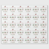 私たちの初めてのクリスマス書道ホリデーズグリーンリー ラッピングペーパー (フラット)