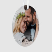 私たちの初めてのクリスマス書道Mr.とMrs. Photos オーナメント (正面)
