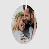 私たちの初めてのクリスマス書道Mr.とMrs. Photos オーナメント (正面)