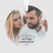 私たちの初めてのクリスマス書道Mr.とMrs. Photos オーナメント (裏面)