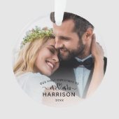 私たちの初めてのクリスマス書道Mr.とMrs. Photos オーナメント (正面)