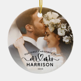 私たちの初めてのクリスマス書道Mr.とMrs. Photos セラミックオーナメント
