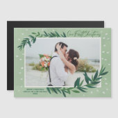 私たちの初めてのクリスマス植物写真磁気カード (正面/裏面)