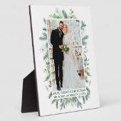 私たちの初めてのクリスマス水彩パインズ写真 フォトプラーク (側面)