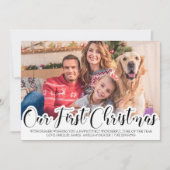 私たちの初めてのクリスマス独身のの写真の手の文字 (正面)