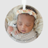 私たちの初めてのクリスマス祖父母の冬の緑 オーナメント (裏面)