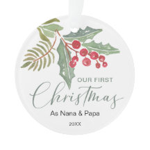 私たちの初めてのクリスマス祖父母の冬の緑