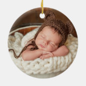 私たちの初めてのクリスマス祖父母ウッドトラックの写真 セラミックオーナメント (裏面)