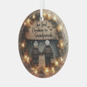 私たちの初めてのクリスマス祖父母オーナメント ガラスオーナメント (正面左)