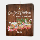 私たちの初めてのクリスマス祖父母ジンジャーブレッド セラミックオーナメント (左)