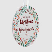 私たちの初めてのクリスマス祖父母フローラベビー写真 オーナメント (正面)