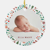 私たちの初めてのクリスマス祖父母フローラベビー写真 セラミックオーナメント (裏面)