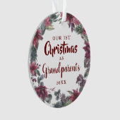 私たちの初めてのクリスマス祖父母ベビー写真 オーナメント (正面)