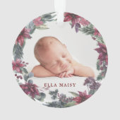 私たちの初めてのクリスマス祖父母ベビー写真 オーナメント (裏面)