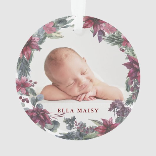 私たちの初めてのクリスマス祖父母ベビー写真 オーナメント (裏面)