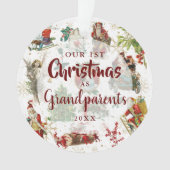 私たちの初めてのクリスマス祖父母ヴィンテージ写真 オーナメント (正面)