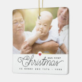 私たちの初めてのクリスマス祖父母2 セラミックオーナメント (左)