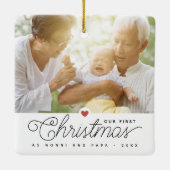 私たちの初めてのクリスマス祖父母2 セラミックオーナメント (裏面)