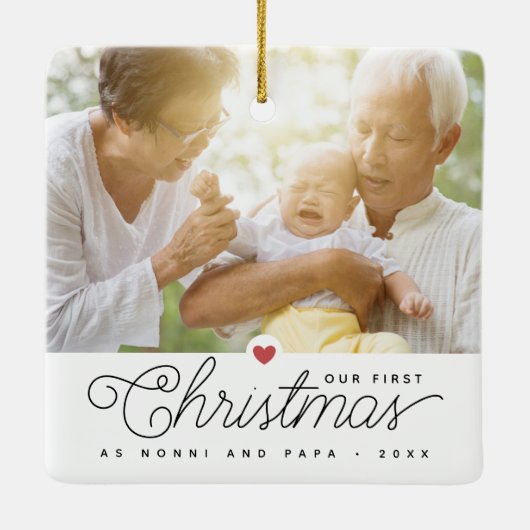 私たちの初めてのクリスマス祖父母2 セラミックオーナメント (裏面)