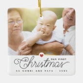 私たちの初めてのクリスマス祖父母2 セラミックオーナメント (正面)