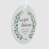 私たちの初めてのクリスマス素朴ゲイ新着写真 オーナメント (正面)