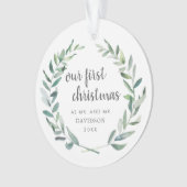 私たちの初めてのクリスマス素朴ゲイ新着写真 オーナメント (正面)