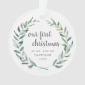 私たちの初めてのクリスマス素朴ゲイ新着写真 オーナメント (正面)