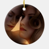 私たちの初めてのクリスマス素朴レズビアンの新しい写真 セラミックオーナメント (裏面)