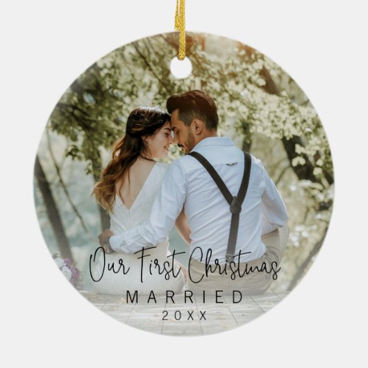 私たちの初めてのクリスマス結婚したの新着写真 セラミックオーナメント (裏面)