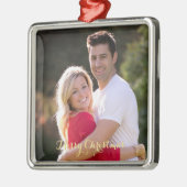 私たちの初めてのクリスマス結婚したエレガント金ゴールド文字1st メタルオーナメント (左)