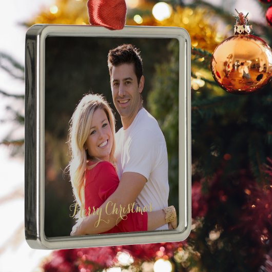 私たちの初めてのクリスマス結婚したエレガント金ゴールド文字1st メタルオーナメント