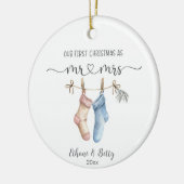 私たちの初めてのクリスマス結婚したオーナメント セラミックオーナメント (左)